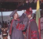 Honorary Doctorial Degree of Divinity being conferred on Rev Bah  by Dr. Isong of the Bethany Bible College of Nigeria in collaboration with  Ashland University, Ohio, USA.